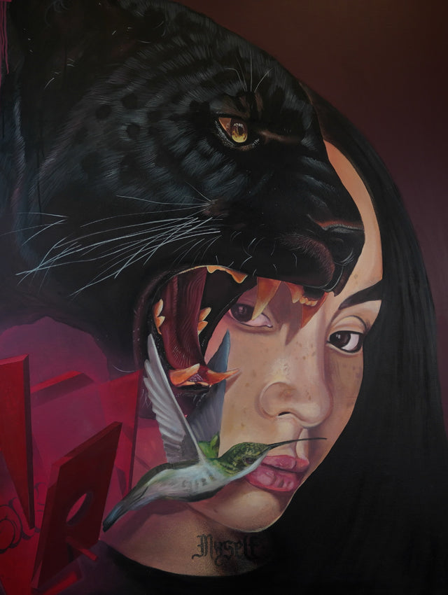 Rugido — Animal Interior, Nicolás Sark PEW1. Acrílico sobre tela, 130 × 100 cm.