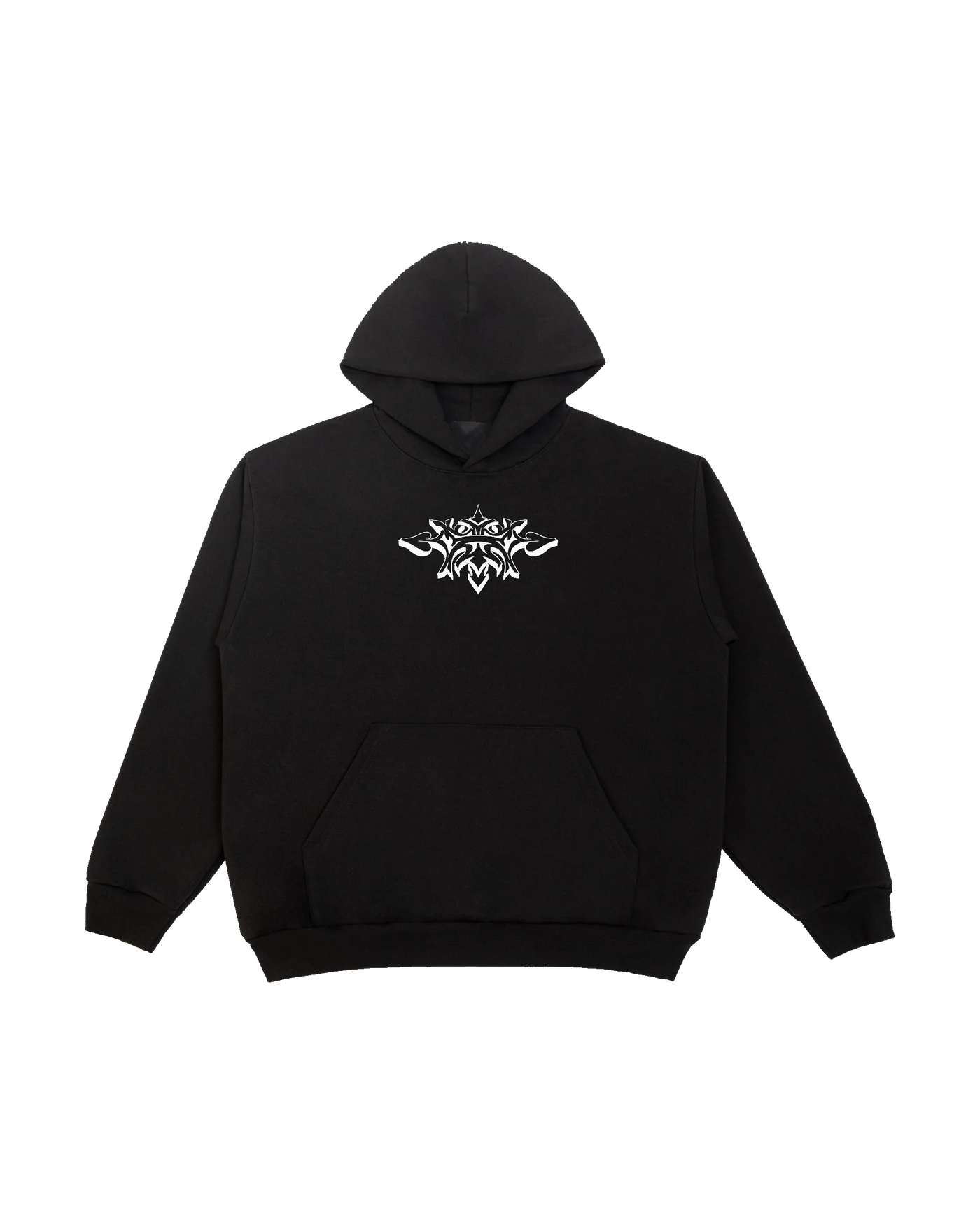 Hoodie SIZ negro con obra PEW1 aplicada